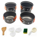 2-3 Person 10pcs Outdoor Camping Hiking Picnic BBQ Cookware Backpacking Coo