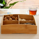 Wood Food Storage Box Snack Dish Portable Candy Nut Container Tray Decorati