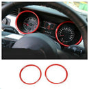 ABS Red Interior Dashboard Ring Cover Trim Decoration for Ford Mustang 2015
