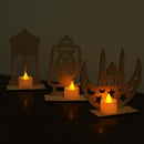 Ramadan Wooden Eid Mubarak Decoration For Home Moon Islam Mosque Muslim Woo K1K3