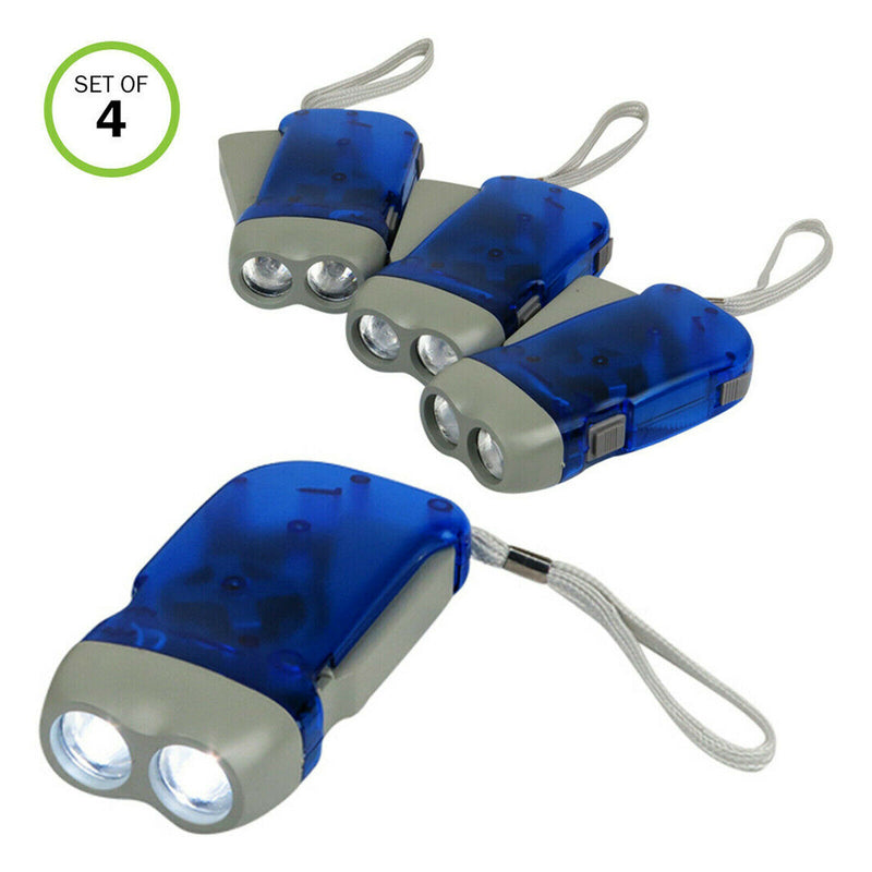 4x Hand Crank Flashlight High Lumen Handheld Flash Light with On/Off switch,