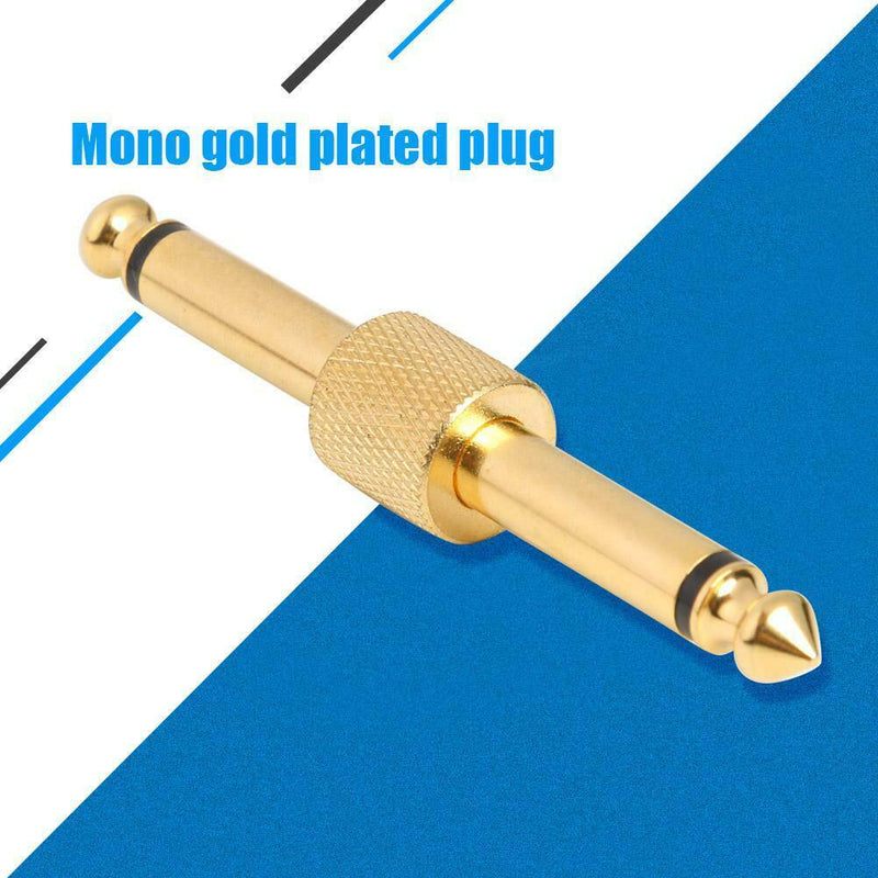 6.35mm Mono Jack Male to Male Coupler Plug Adapter Connector Jack Connector A