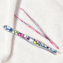 Printing Flower Stainless Steel Slant Tip Eyebrow Tweezer Hair Removal Random HK