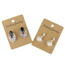 100pcs Kraft Paper Earring Jewelry Display Hanging Cards 6.8cm x 5cm