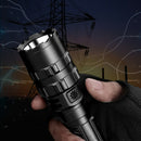 Solar Powered 10W LED USB Rechargeable Flashlight Torch 5 Modes Camping Light