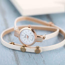 Women's Fashion Leather Rhinestone Analog Quartz Wrist Watches White A