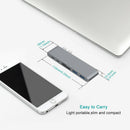Dual Type-C Hub 2 Ports USB 3.0 TF Card Reader Adapter for MacBook (Grey)