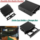 1x Double Din Radio Pocket Drink-Cup Holder +Storage Box for Universal Car truck