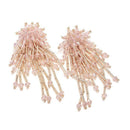 Bohemian Crystal Beads Beaded Tassel Earrings Long Paragraph Earrings Ethni