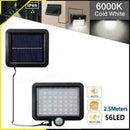 56LED Solar Power PIR Motion Sensor Outdoor Garden Lamp Light Security Wall M0L8