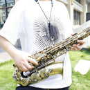 Saxophone Neck Strap Adjustable Leather Shoulder Belt with Metal Buckle