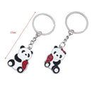 National Pandas Couple Chain Pendant Keychain Gift for Lovers Key Ring