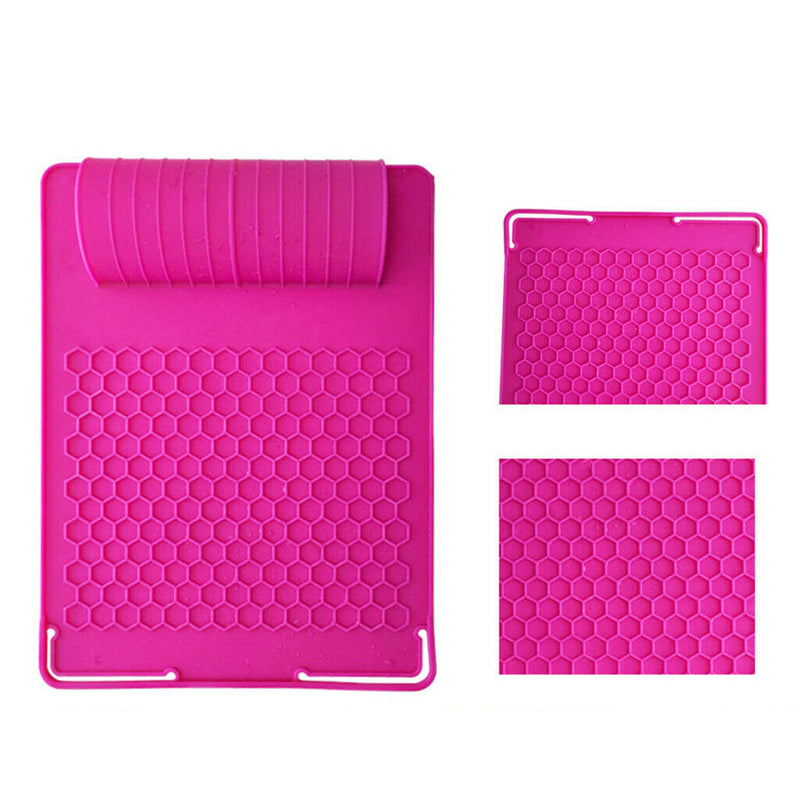 Hair Straightener  Proof Protection Silicone Mat Storage Pouch Red