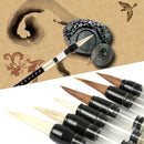6x Chinese Piston Water Brush Pen Calligraphy Art Craft Writing Wool Weasel Hair