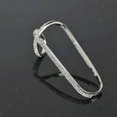 Crystal Palm Bracelet Ring Wedding Hand Ring Bangle with Micro Rhinestone