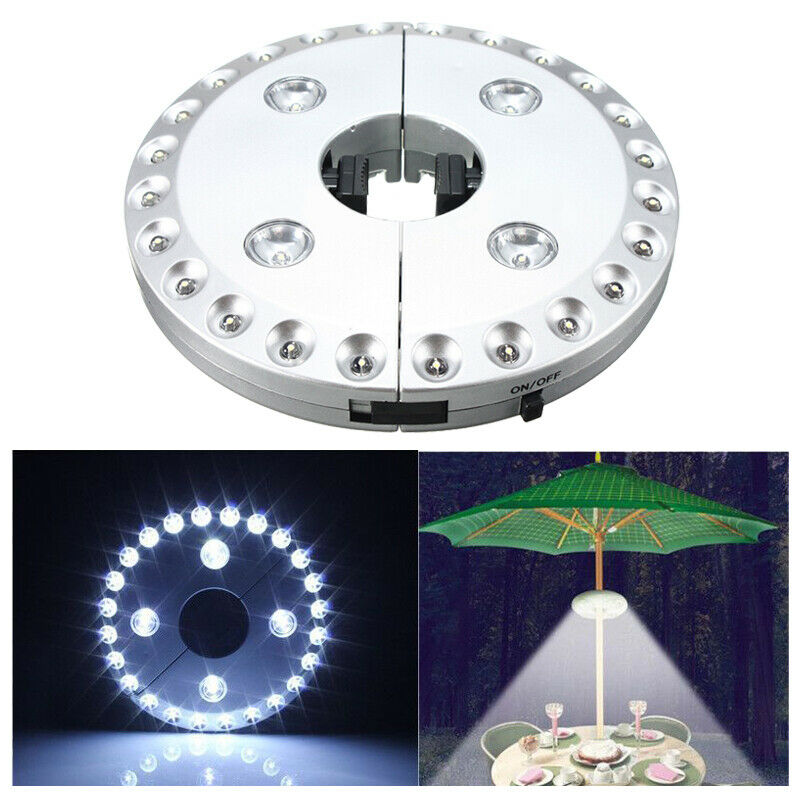 Cordless 28 LED Bulb Patio Umbrella Pole Light Camp Light Lawn Garden Outdo