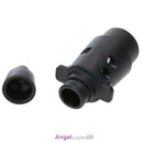 12V 7-Way Round Plastic RV Trailer Plug Connector Plug (Black)