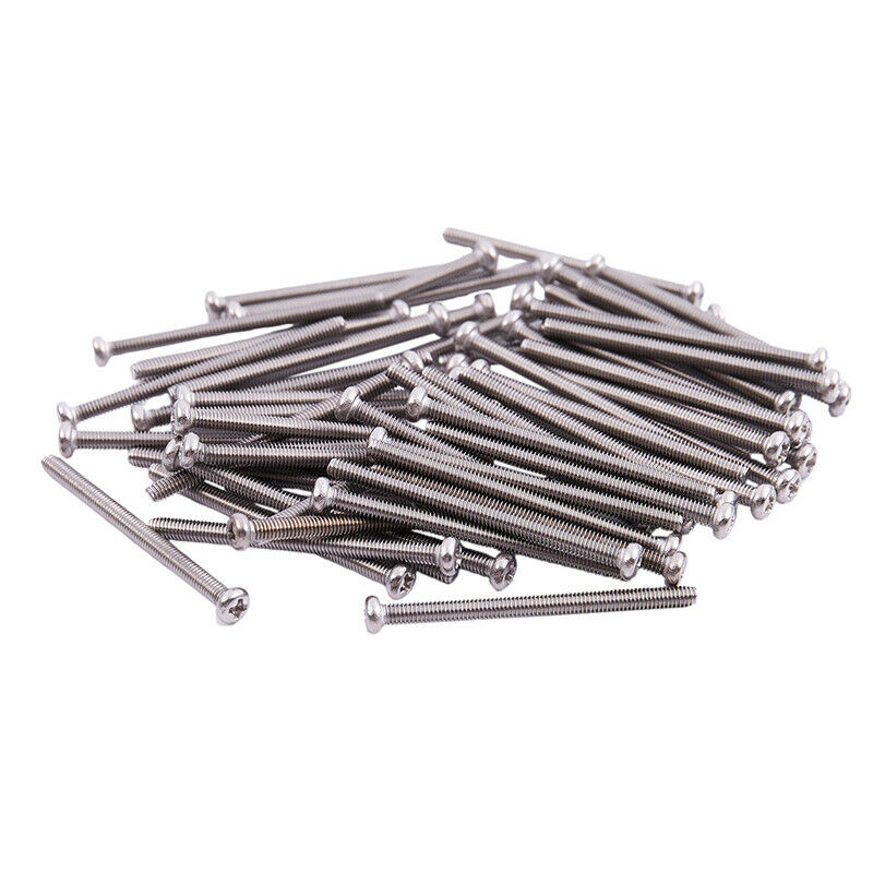 M2.5 x 35mm 304 Stainless Steel Phillips Round Head Screws Bolt 60pcs C1B2