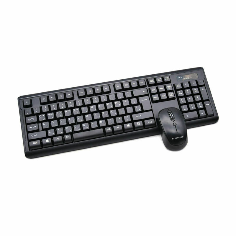 Sunrose Wireless Korean Keyboard Mouse Suit 104 Keys Keyboard+ Mouse Set Ho