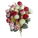 21-Head Silk Flower Artificial Rose Home Wedding Floral Bouquet Decor Red