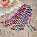 Multicolor Colorful Stainless Steel Straws 10.5 Inch 8.5 Inch Reusable Rain X1Z9
