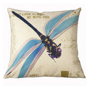 Dragonfly Print Cotton Decor Sofa Throw Linen Cushion Home Pillow Cover Intrigui