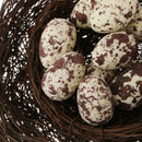 Set of 10pcs 1.2'' Speckled Decorated Faux Eggs Home Nature Craft Decor -YLW