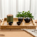Bamboo Tray Square Bamboo Wooden Rectangular Plate Steak Fruit Snack Tray T