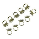 10 Brass Heart Flower Bezel Cup Ring Blanks Base Jewelry DIY Findings 25mm