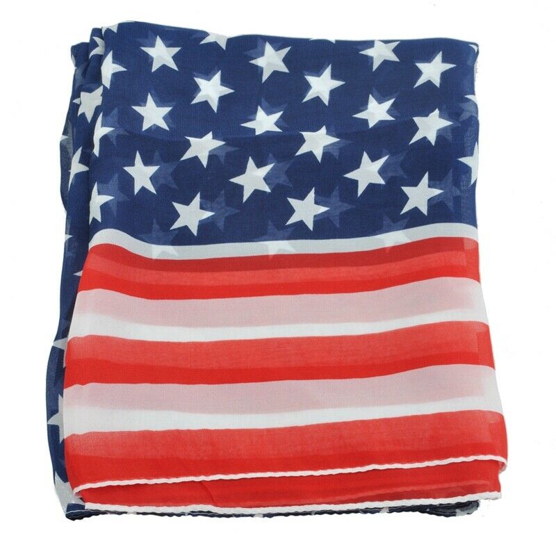 5X(Women Girl Scarves American Flag US Flag Patriotic Theme Scarves M8V8)