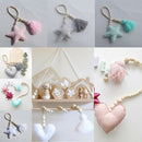 60cm Wooden Beaded White Heart Tassel Curtain Tie Rope Holdback Hanging Deco