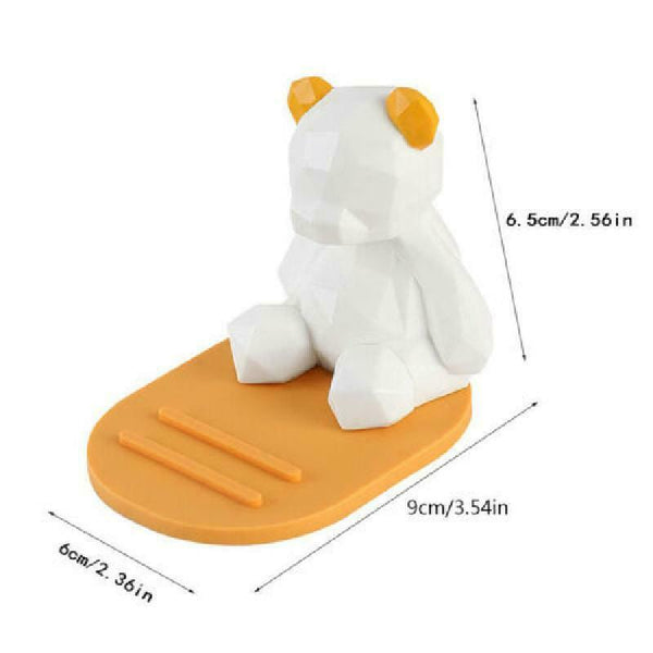 White Bear Support Cell Phone Stand Holder Geometric Desktop Tablet Bracket s