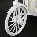 Nostalgic Bicycle Artificial Flower Decor Plant Stand (White+green)