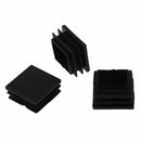 12 Pcs Plastic Ribbed Square End Caps Tube Insert Black, 45*45mm K9Q2