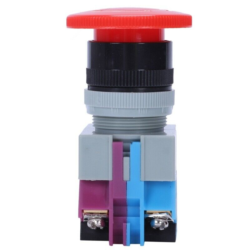 AC 600V 10A Red Mushroom Emergency Stop Push Button Switch 22mm NO NC Y9S3