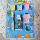 Toothpaste Toothbrush Shape Rubber Eraser Sets School Office Toys AU