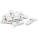 50 pcs Pacifier clip suspender strap white plastic clip J2B6