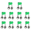 10Pcs Rods Clamp Sea Fishing Tip Bites Lures Alarm Fishing Rod Twin Bells