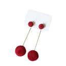 Fashion Ball Drop Earrings For Women Korean Personality Round Long Tassel E