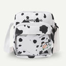 Canvas Women Crossbody Bags Cow Print Clear Splicing Shoulder Pouch (1)