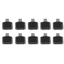 10pcs Micro USB Male to USB 2.0 Female Adapter OTG Converter For Android Black