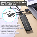 USB Type-C M.2 NVMe SSD Enclosure M-Key PCI-E Case (Black USB-A to USB-C)