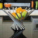 1X(Creative Collapsible Stainless Steel Fruit Bowl Kitchen & Dinning Table
