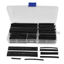 Black Assorted Sizes Heat Shrinkable Tube Sleeving Wrap Wire Kit 150Pcs