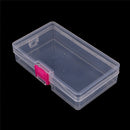 Plastic Clear Storage Box Jewelry Craft Container Organizer Case Pink BuckleLJ