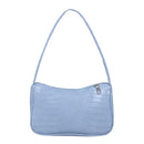 Retro Alligator PU Leather Handbag Women Casual Totes Shoulder Bag (Blue)