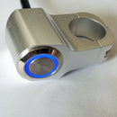 7/8" Motorcycle Handlebar Headlight Switch Stainless Steel Blue Dirt Bike