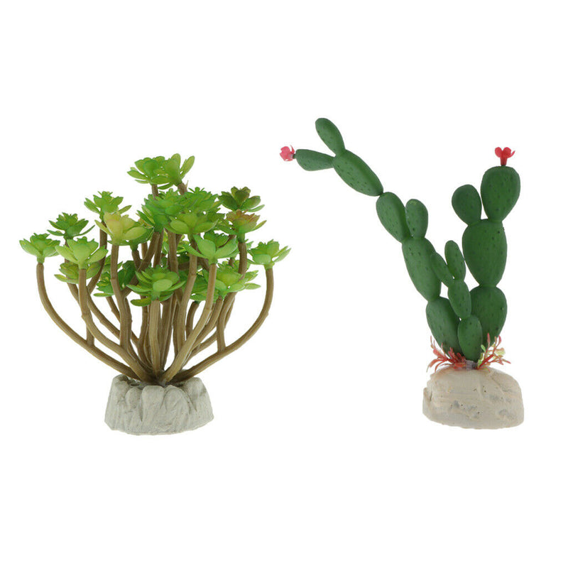 2lots Animated Succulent Plants Fish Tank