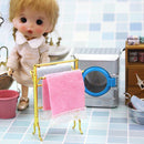 1:12 Scale Metal Free-Standing Hand Towel Drying Rack with 2 Towels for