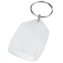 50x Clear Acrylic Plastic Blank Keyrings Insert Passport Photo Keychain Key